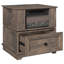 Aldama 23" Tall Rotating End Tables with Storage Drawer and Built-in Outlets,Electric Fireplace Rotating End Side Table-294339268