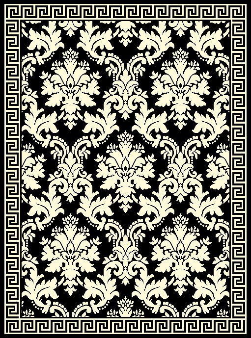 Tapis noir/blanc Touffeté Lexia, 8 pi x 11 pi