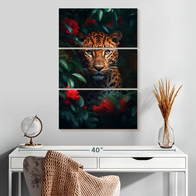 Brampt Leopard Flowers, 32" H x 20" W
