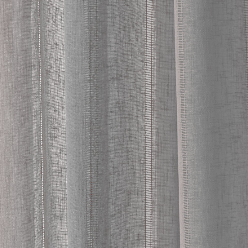 Panneau de rideau semi-transparent de couleur unie avec dessus à œillets Creedmoor , gris, l 52" x L 63"
