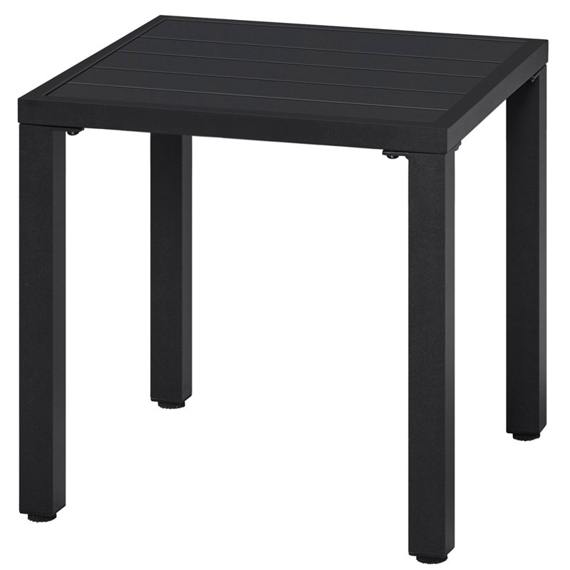 Black Metal Square Outdoor Side Table