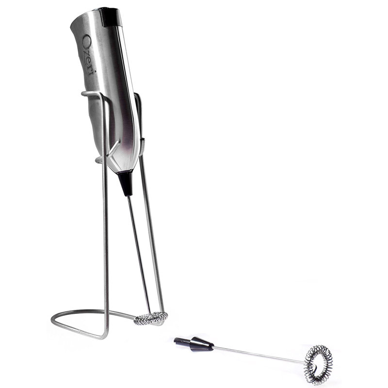 Deluxe Milk Frother and 12 oz Frothing Pitcher in Stainless Steel, with Extra Whisk Attachment