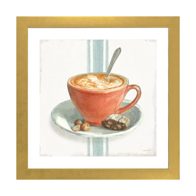 "Wake me up coffee III avec Stripes" par Danhui nai, reproduction d’art