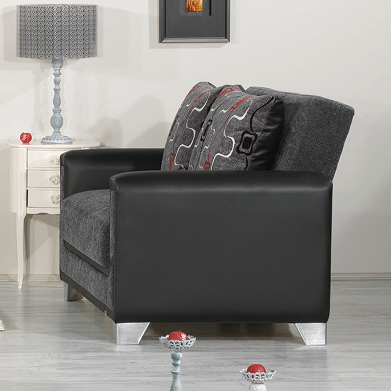 PrimeNest Daceyville Collection Upholstered Convertible Loveseat with Storage