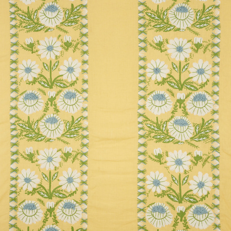 Marguerite Embroidery Fabric, Buttercup