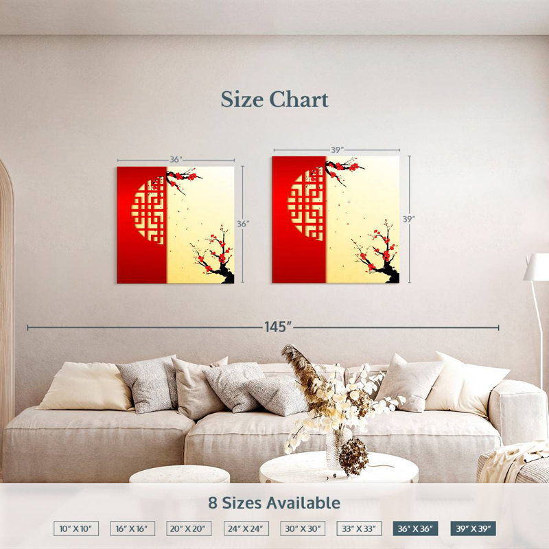 Harnek Chinese New Year Blossoms, 36" H x 36" W