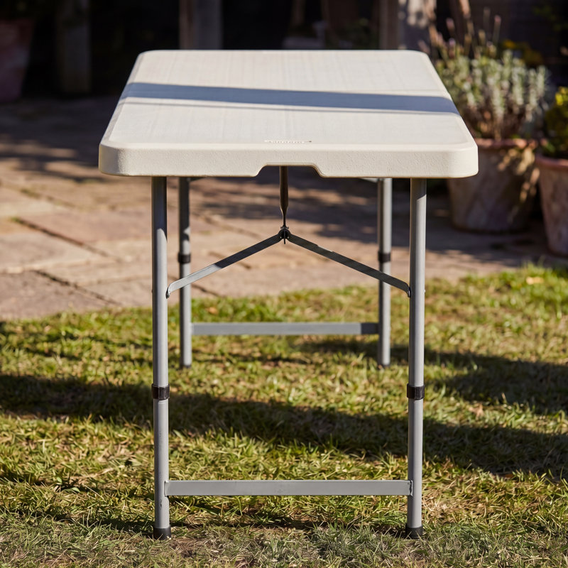 4ft Folding Table With Heavy Duty Metal Frame For Indoor/Outdoor Use With Carry Handle