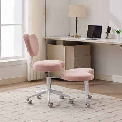 Chaise de bureau croisée améliorée à pieds croisés, repose-pieds pivotant amovible et support lombaire ergonomique, base roulante en acier robuste pour un usage quotidien en classe