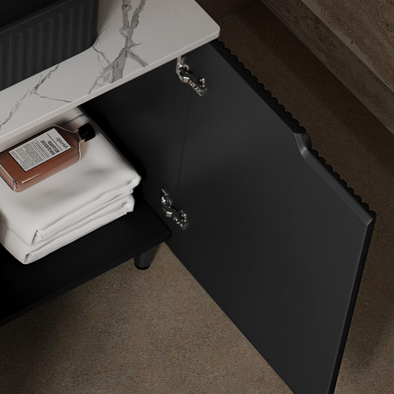 30" Freestanding Bathroom Vanity with Rectangular Sink, Black