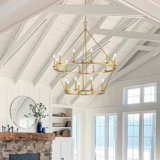 Joevanni 20 - Light Dimmable Wagon Wheel Chandelier