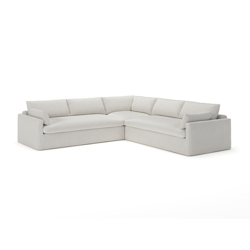Canapé modulaire 3 pièces Luna, Cruise rayé gris