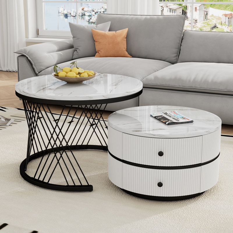 Aylanni Frame Coffee Table with Storage, Black