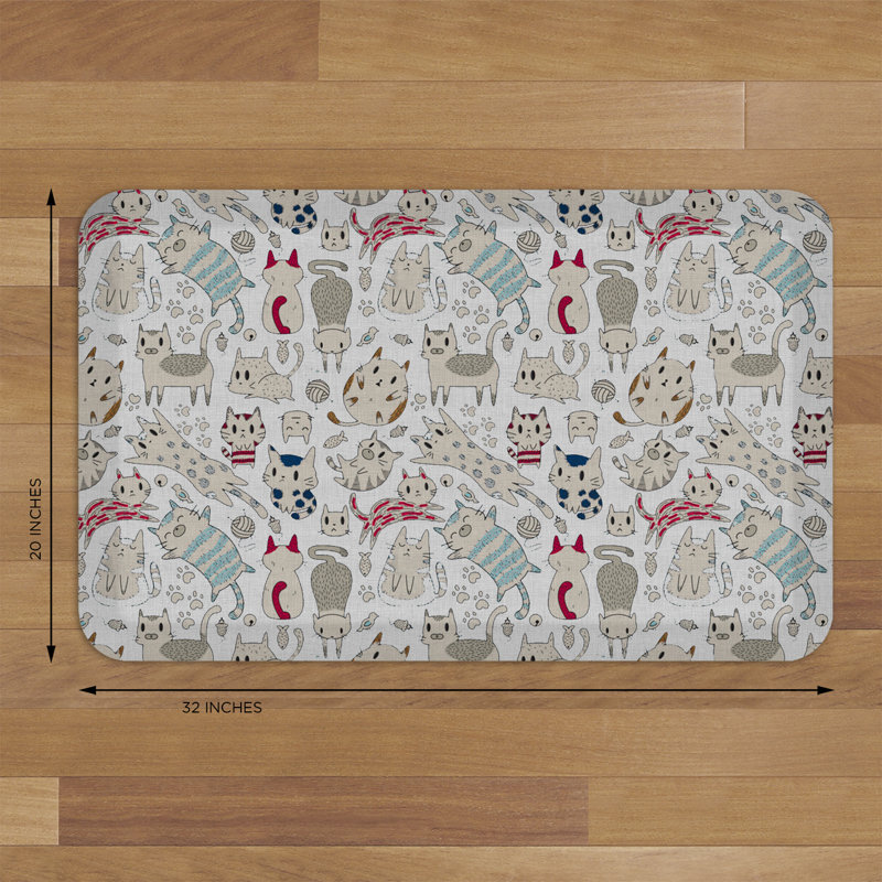 Water Resistant Anti-Fatigue Kitchen Mat, Persian Gray