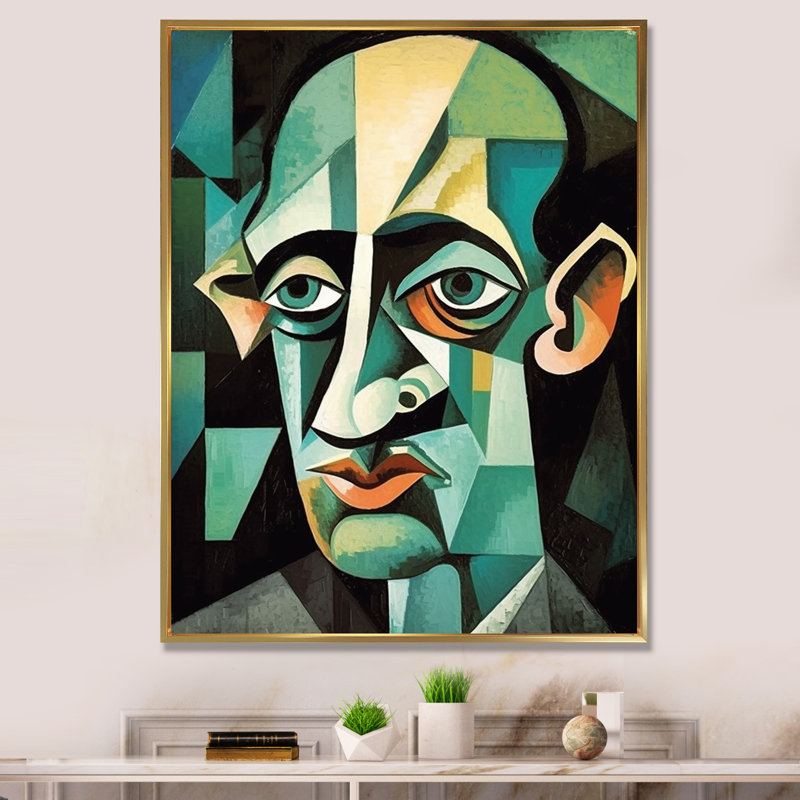 «Masculin», reproduction d'art sur toile, H 32 po x l 16 po x P 1 po, Cadre flottant doré