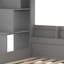 Lit simple superposé au dessus d'un lit double avec lit gigogne et escalier de rangement USB, lit escamotable, barrière de sécurité et tablettes de rangement-1115139288