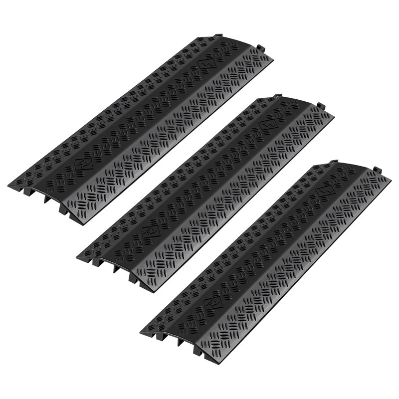 Drop Over Cable Cover, 17,500 lbs/Axle Load Capacity, Heavy Duty Cable Hose Protector Ramp, Floor Cord Cover, for High Walking Traffic Areas, Indoor, Outdoor, Home, Office, Warehouse