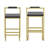 Set Of 2 Bar Stools With Backrest & Footrest Counter Height Velvet Upholstered Dining Chairs For Kitchen Island  (No Including  Table)-1852407903-1852407889