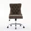 Chaise de bureau, chaise de bureau moderne rembourrée capitonnée en chenille avec base en métal chromé, chaise de bureau pivotante réglable-1888850054