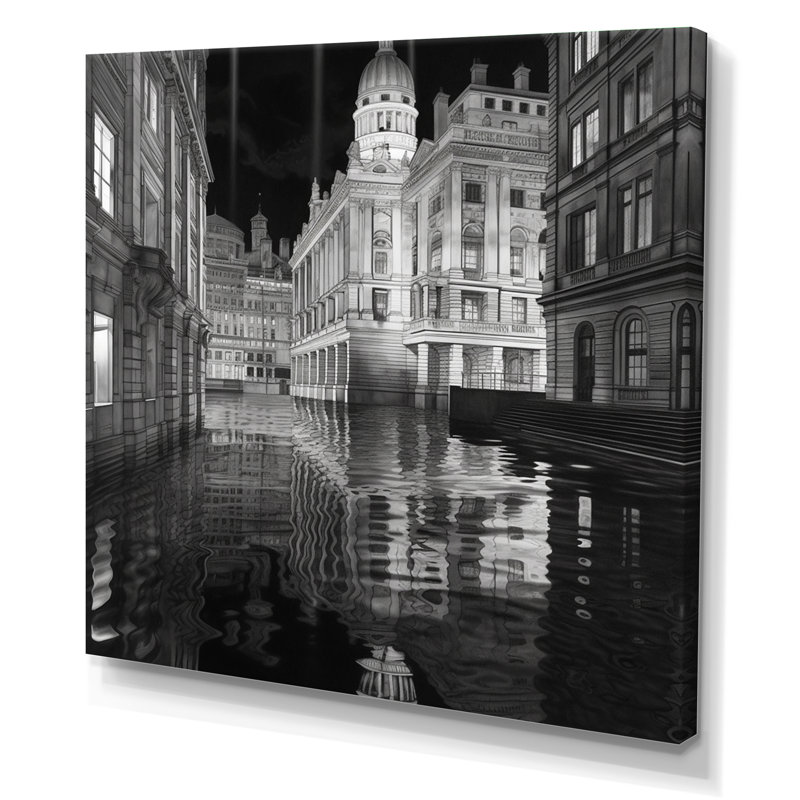 3D Cityscape London Architecture I - reproduction sur toile, H 30 po x l 30 po x P 1 po, Toile tendue
