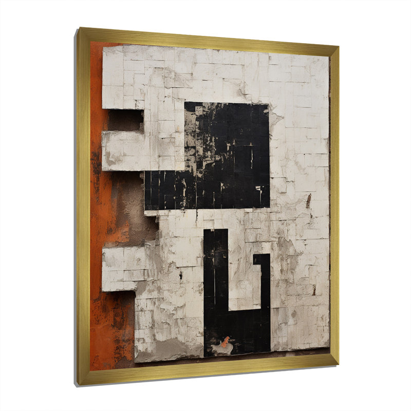 Impression sur toile géométrique moderne New ordre, Cadre doré à une seule photo, H 32 po x l 24 po x P 1 po
