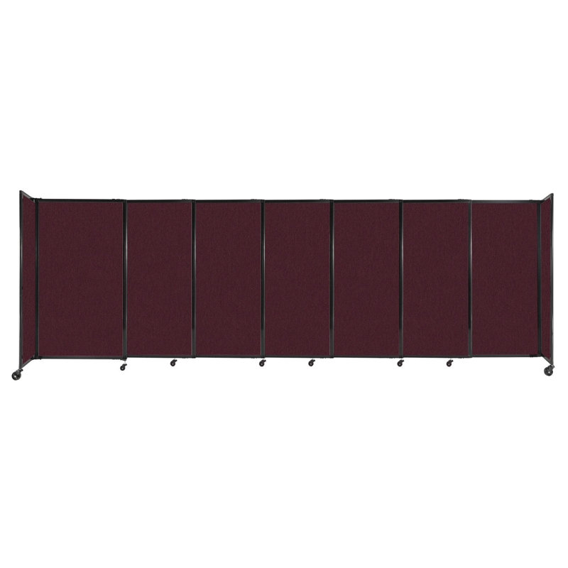 Cloison portative coulissante en tissu StraightWall, H 60 po x l 186 po x P 1 po, Canneberge