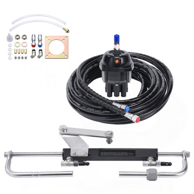 Hydraulic Steering Kit 90HP Hydraulic Outboard Steering Kit with Helm Pump Cylinder Marine Steering System Kit