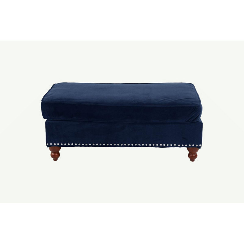 Repose-pieds de salon, Velours bleu