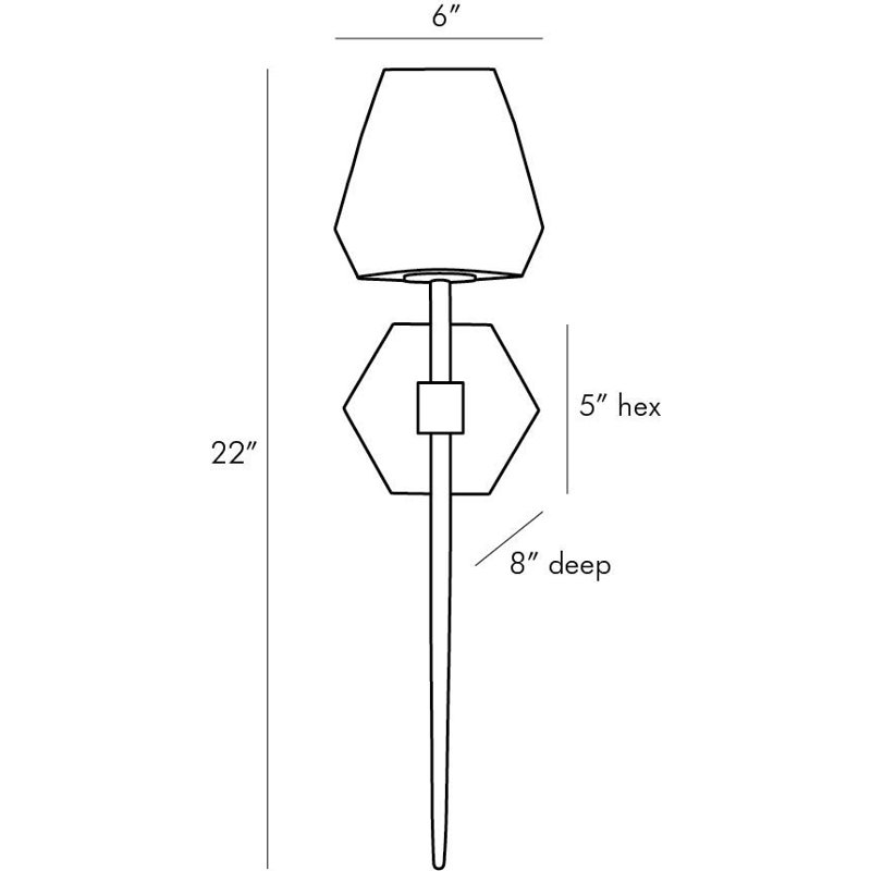 Gemma 1 - Light Wallchiere, Antique Brass