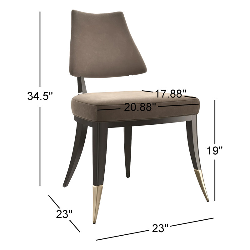 Caress Velvet Side Chair in Smoky Taupe