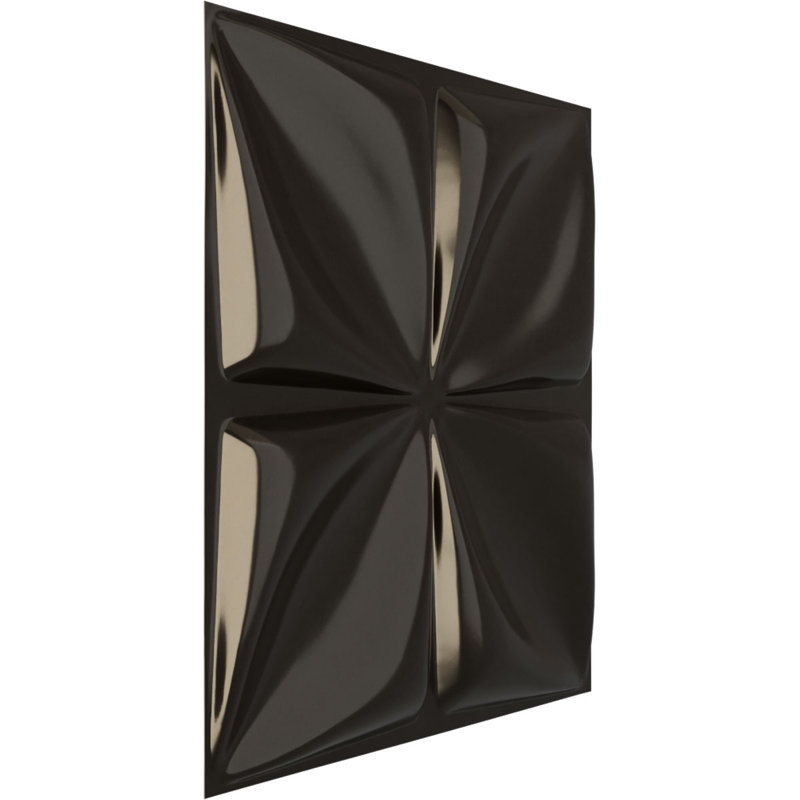 Panneau mural décoratif 3D Riley EnduraWall 19 pi 8 po x H 19 5/8 po, gris anthracite métallique (couvre 2,67 pieds carrés)