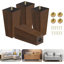 Yes4all Ensemble de 4 pieds de meubles en bois carrés de 6 pouces - Pieds de remplacement réglables pour canapé, lit, banc et repose-pieds - Pieds effilés robustes avec niveleurs intégrés