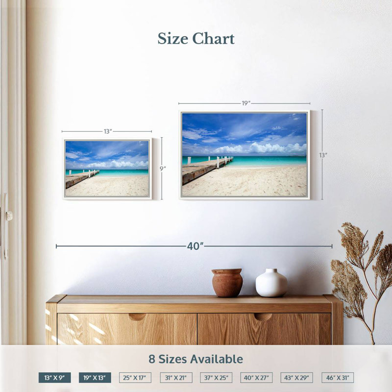 Île Providenciales Macfarlane, Cadre flottant blanc, 19 po x 13 po