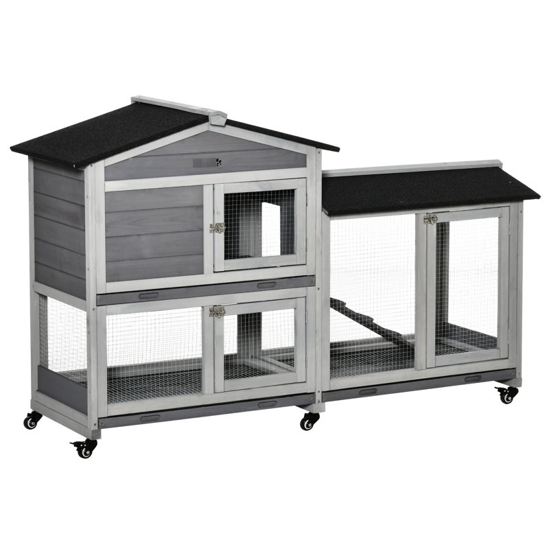 Maison de lapin en bois gris