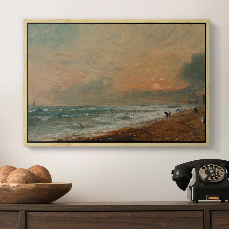 Hove Beach, v. 1824-1826 - John Constable, toile tendue avec châssis, 16 x 24, Naturel