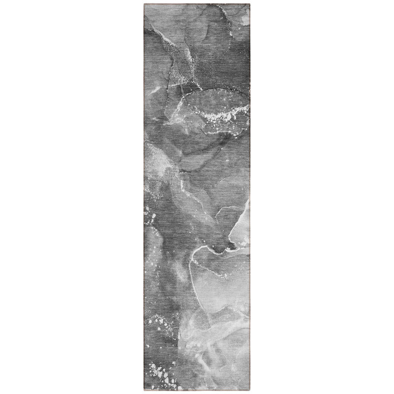 Tapis de couloir d'extérieur 8 po gris