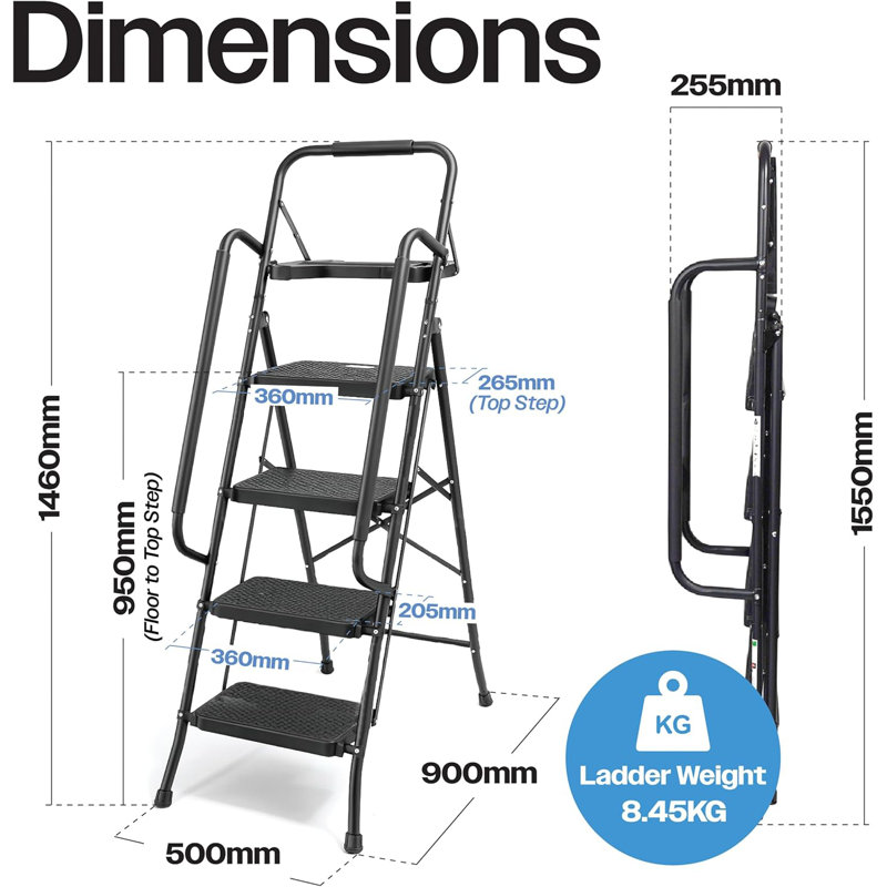 4 - Step Steel Folding Step Ladder