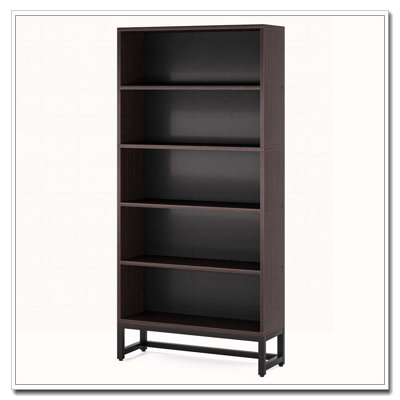70.87" 5-Tier Sandalwood Heavy Duty Bookshelf Library Organizer For Living Room, Office
