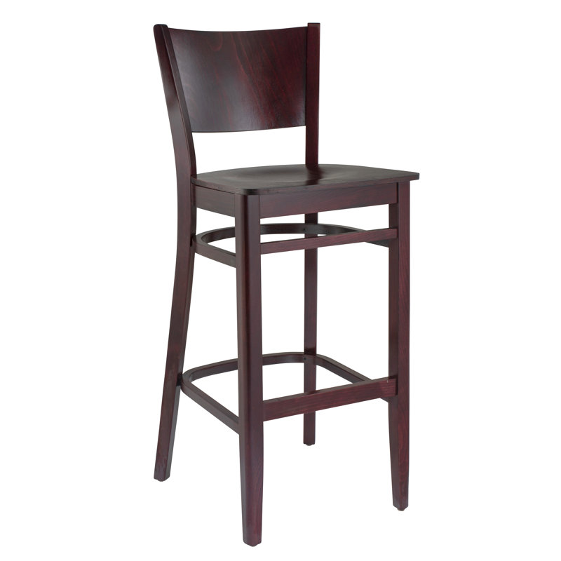 Calina Counter Stool with Solid Wood Frame, Dark Mahogany, Bar Stool (30" Seat Height)