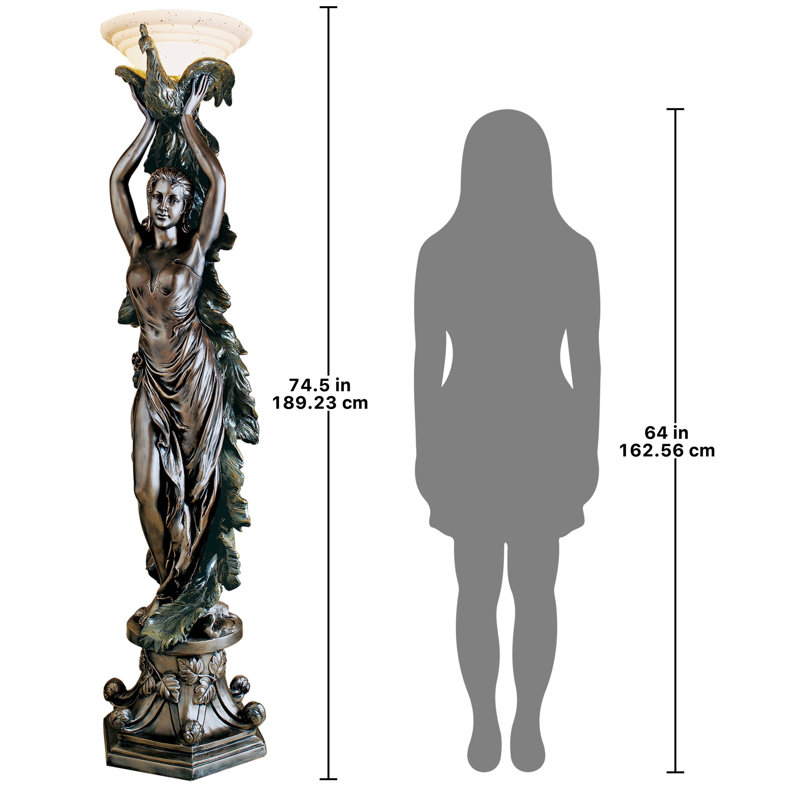 Lampe torchère sur pied 74,5 po Peacock Goddess
