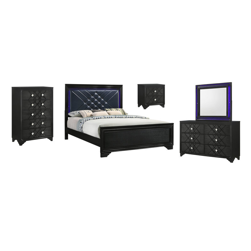 Ensemble de chambre à coucher 5 pièces Mosalena, Très grand