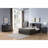 Twin Size Bookcase Headboard Stand Alone Two Sliding Doors Four Shelf Cubbies Spacer And Dust Panel Grey