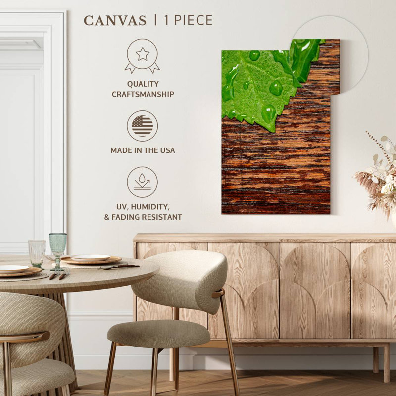 Dewy Hydrangea Leaf, 30" H x 20" W