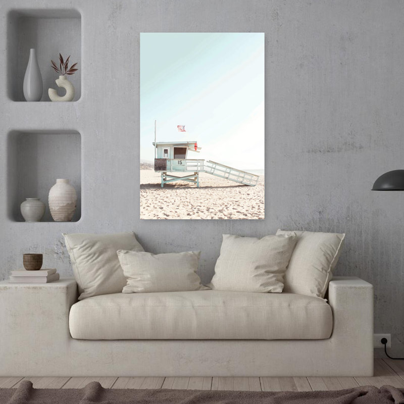 Art mural abstrait contemporain Lifeguard Hut, H 36 po x l 24 po