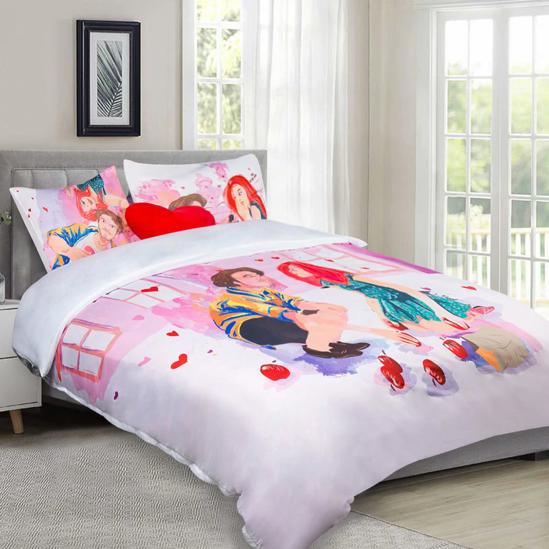 Ensemble de housse de couette couples, Housse de couette de très grande taille et 2 taie