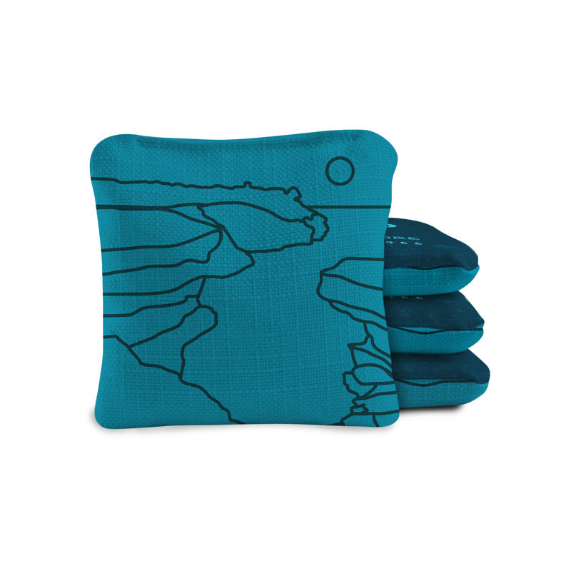 Sur la photo, le parc national de Rocks Durasuede et les sacs de cornhole Turbo Polyglide Pilot Versacraft, Bleu