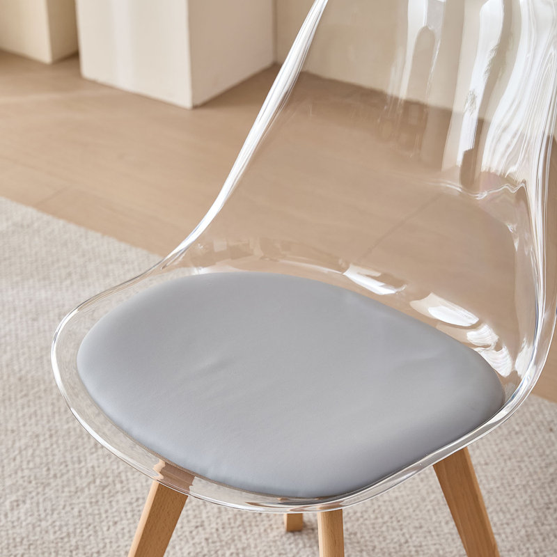 Huron Solid Wood Dining Chair, Grey, 4