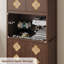 Armoire de cuisine de 72 po de hauteur avec comptoir, huche en bois avec portes sculptées et poignées en cristal-208390513