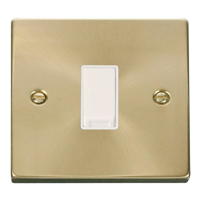 Satin Brass 10A 1 Gang 2 Way Light Switch
