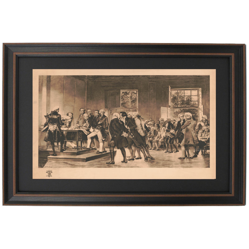 Signature de la déclaration d'indépendance par Sarah Dodson | Reproduction encadrée, H 24 po x l 36 po