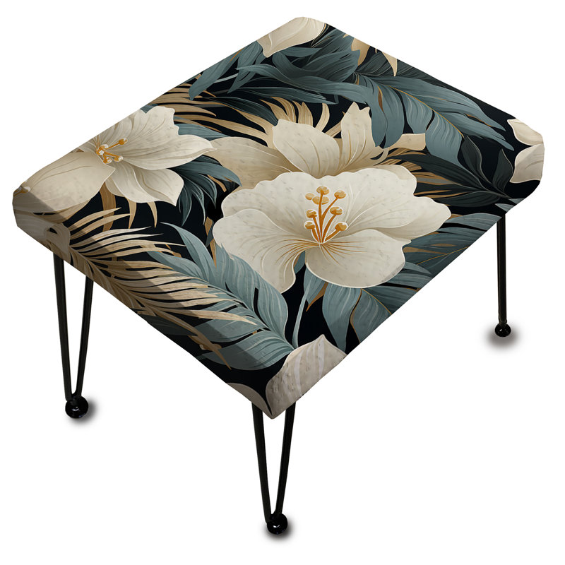 Motif tropical tropique monochrome II - repose-pieds rectangulaire tropical